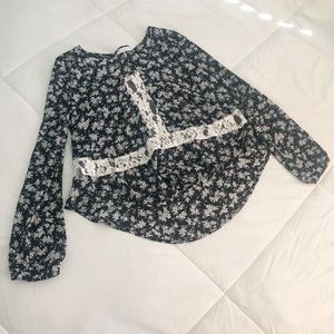 BOGO Lush Floral and Lace Chiffon Blouse